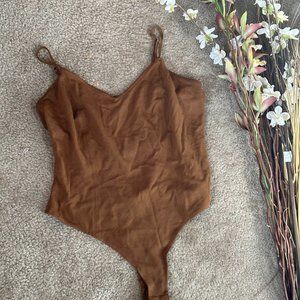 Suede Bodysuit by Forever 21